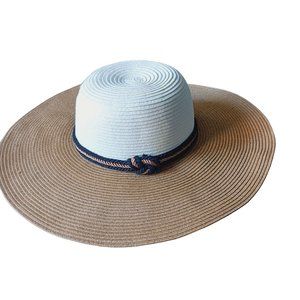 HBY Miami straw summer fun hat.  Ladies.  White and gold.